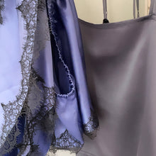 Load image into Gallery viewer, Juliette Mini Bed Shorts in Purple Rain & Grey Lace