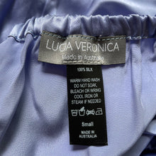 Load image into Gallery viewer, Juliette Mini Bed Shorts in Purple Rain & Grey Lace