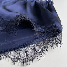Load image into Gallery viewer, Juliette Mini Bed Shorts in Midnight Story & Blue Lace - Limited Edition