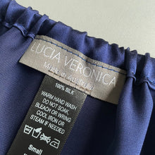 Load image into Gallery viewer, Juliette Mini Bed Shorts in Midnight Story & Blue Lace - Limited Edition