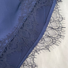 Load image into Gallery viewer, Juliette Mini Bed Shorts in Midnight Story & Blue Lace - Limited Edition