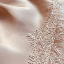 Load image into Gallery viewer, Juliette Mini Bed Shorts in Sunset Pink & White Lace