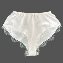 Load image into Gallery viewer, Juliette Mini Bed Shorts in Pure White & White Lace