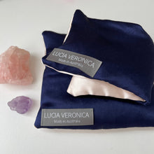 Load image into Gallery viewer, Silk Aromatherapy &amp; Crystal Eye Pillow with Rose Petals
