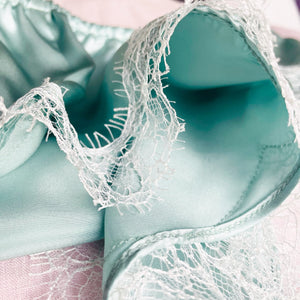 Juliette Mini Bed Shorts in Mint Sky & White