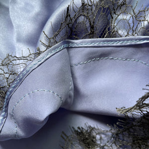 Juliette Mini Bed Shorts in Purple Rain & Grey Lace