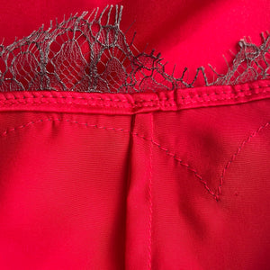 Estella Camisole in Strawberry Sky Red & Grey Lace