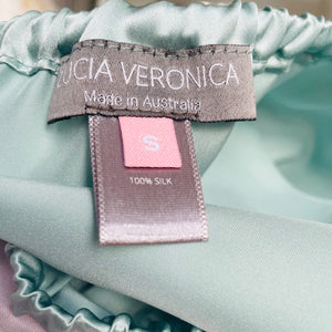 Juliette Mini Bed Shorts in Mint Sky & White