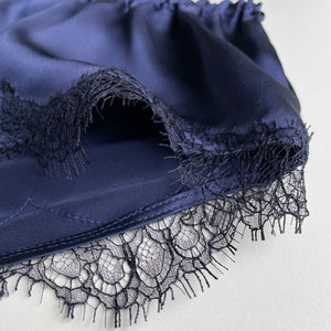 Juliette Mini Bed Shorts in Midnight Story & Blue Lace - Limited Edition