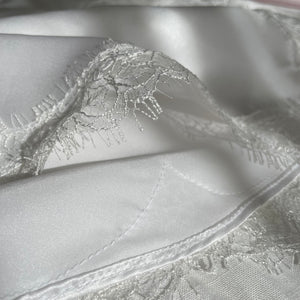 Juliette Mini Bed Shorts in Pure White & White Lace