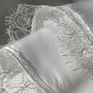 Juliette Mini Bed Shorts in Pure White & White Lace