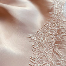 Load image into Gallery viewer, Juliette Mini Bed Shorts in Sunset Pink &amp; White Lace
