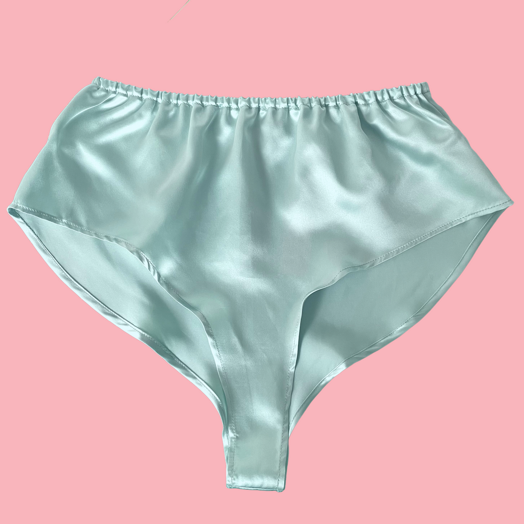 Celeste Mini Bed Shorts in Mint Sky