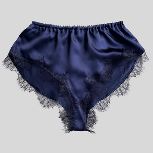 Juliette Mini Bed Shorts in Midnight Story & Blue Lace - Limited Edition