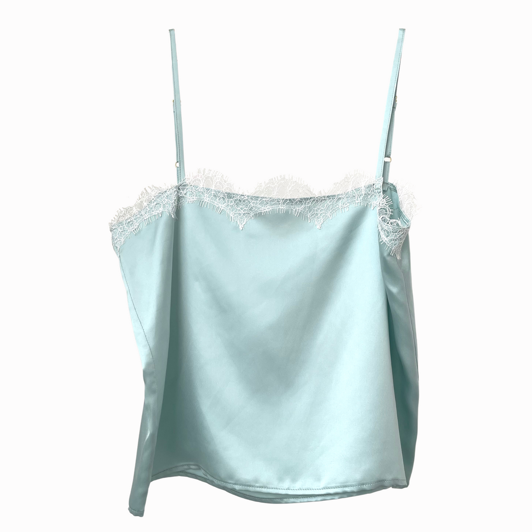 Estella Camisole in Mint Sky & White